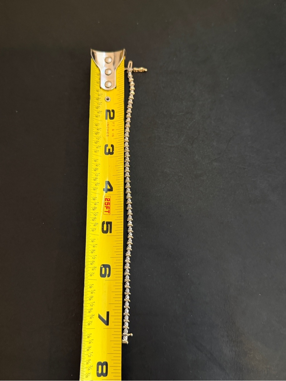 MGM Jewelry Inc 10K Gold Diamond Tennis Bracelet Safety Clasp Delicate Dainty - Picture 7 of 12